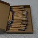 Roowest 50 Pcs Bible Verse Bamboo Ballpoint Pens Bulk Christian Retractable Wooden Bamboo Pens Inspirational Scripture Gifts Bulk for Teacher Sunday School Supplies Religious Church Gift for Men Women