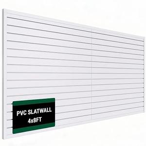 Slat Wall Paneling 4x8 ft Garage Organizer Storage Systems, Heavy Duty PVC Slatwall Panels for Garage Organizer Product, PVC Wall Mounted Tool Storage Slate Board for Home and Workshop (White)