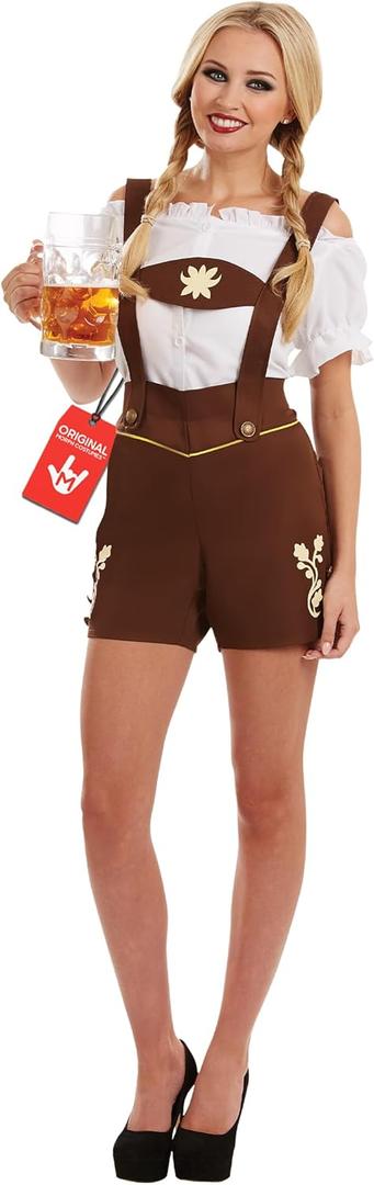 fun shack Lederhosen Women Oktoberfest Outfit Bavarian Costume Women's Lederhosen Ensemble for Festivals and Celebrations (Large)