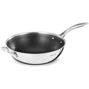 DELUXE Hybrid Ceramic Nonstick12 Inch Wok, Stay-Cool Handle,Dishwasher Oven Safe, Induction Ready, PFOA Free Compatible with All Cooktops