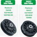 2 Pack 532194326 V-Groove Idler Pulley with 532194327 Idler Pulley 532130969 Belt Replaces 194327 Drive Pulley, Craftsman 194326 for Husqvarna YTH22V46, LGT2654, YTH2348, YTH1542XP Tractors