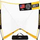 PodiuMax Lacrosse Goal 6x6x7FT, with Upgrade Square Steel Frame Base, Foldable Lacrosse Goal Net with Carry Bag, Portable Lacrosse Net for Backyard Field Outdoor for Youth & Adults