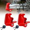Trailer Hitch Locks with Keys, Fits 1-7/8 2-5/16 2 Inch Ball Hitch Lock Coupler Adjustable Tongue Lock Heavy Duty Steel for Vehicle Trailer Boat and RV, Anti-theft Hitches, Red-2 Pack-Not Keyed Alike