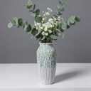 Rustic Farmhouse Vase Ceramic, 9.8″ Large Farmhouse Decorative Vase, Flower Vase Decor for Kitchen Table Centerpiece Entryway Bathroom Shelf