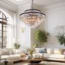 Modern Crystal Chandelier,17-Light Brown 31 Inch
6-Tier crystal design Dining room, living room, foyer, hallway Dimmable indoor ceiling pendant light fixture