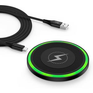 for Samsung S25 FE Wireless Charger Pad Fast Charging for Samsung Galaxy S25 Ultra Edge Plus Z Fold 7 Flip 7 6 S24 S23 S22 S21, 15W Wireless Charging Pad Android Phone Charger Mat for iPhone 17 Air 16 (Black)