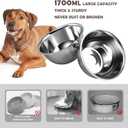 SHAINFUN Elevated Dog Bowls with Slow Feeder & Mat for Medium Large Dogs, Adjustable Height, Raised Dog Bowl Stand with 2 Stainless Steel 58oz Bowls, Tall Dogs Food Water Bowl Wooden & Metal Holder