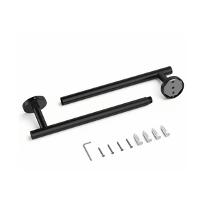 Matte Black Bathroom Hardware,  Modern 24-Inch Towel Bar Wall Mounted, Stainless Steel Bathroom Accessories