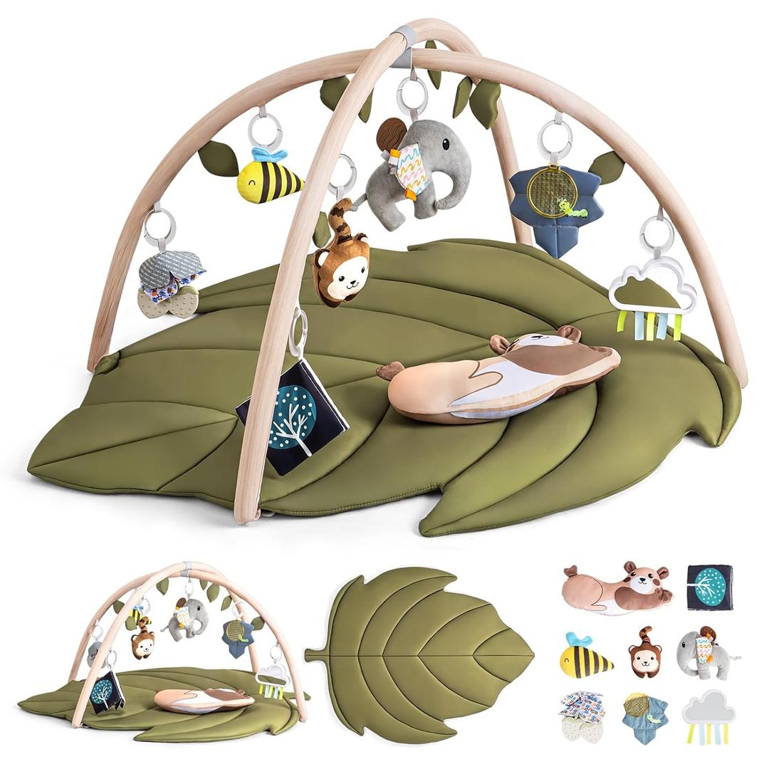 Infant Activity Center for Newborn to Develop Motor Cognition Leaves Leaf-Shaped Baby Play Gym & Activity Mat Extra Large Tummy Time Mat with 8 Detachable Toys Infant Activity Center for Newborn to Develop Motor Cognition Leaves Leaf-Shaped Baby Play Gym & Activity Mat Extra Large Tummy Time Mat with 8 Detachable Toys