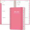 2026-2027 Pocket Planner/Calendar - 2026 Planner from July 2026 - June 2027, Planner 2026-2027 with 12 Tabs, Twin-Wire Binding, Inner Pocket, 3.75" x 6.75, Pink