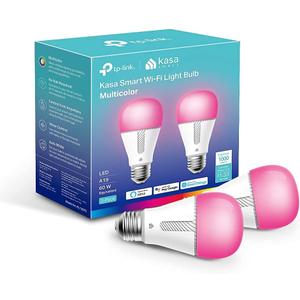 Kasa Smart Bulb, 1000 Lumens Full Color Changing Dimmable Smart WiFi Light Bulb Compatible with Alexa and Google Home, 11W, A19, 2.4Ghz only, No Hub Required (KL135P2), 2-Pack,White