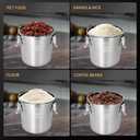21L/5.6GAL and 12L/3.2GAL Stainless Steel Airtight Canister, Food Storage Canisters with Lid&Locking Clamp for Rice Flour Sugar Grain Coffee Bean Storage Containers (12L & 21L,2 CANISTERS)
