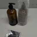 Vine Creations Amber Glass Soap Dispenser, 2 Pack Kitchen Soap Dispenser Set With Rustproof Pump, 16 oz Dish Soap And Hand Soap Dispensers for Bathroom With Waterproof Labels