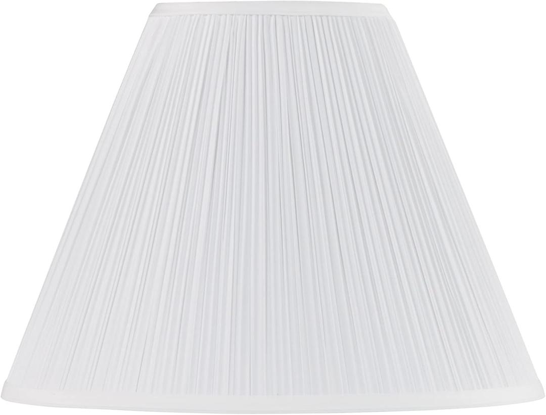 Aspen Creative 33136, Mushroom Pleated Traditional Spider Lamp Shade, White, 7" Top x 18" Bottom x 13" Slant