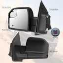 Left Driver Side Mirror with Blind Spot Glass Power for 2015-2020 Ford F-150, Door Mirror without Turn Signal Light Non-Heated, Replacesment FL3Z17683AK