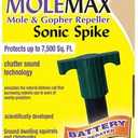 Bonide Molemax Animal Repellent Stake For Gophers and Moles, Battery Operated, Humane Repellent (No Size (Pack of 1))