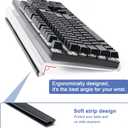 BOOMIBOO Clear Acrylic Tilted Computer Keyboard Holder for Ergonomic Typing, Keyboard Stand with Silicone Anti-Slip Strip, 17 x 5.7 Inch Keyboard Tray for Office Desk, Home, School