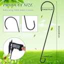 12 Pack 24 Inch Long S Hooks for Hanging Plants, Heavy Duty Metal Tree Branch Hangers Extenders for Bird Feeders Flower Baskets Wind Chimes Black Vinyl Coated Garden Hook