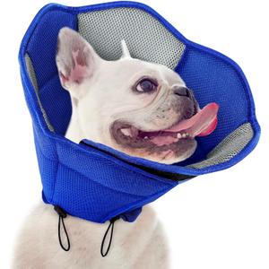 SUNFURA Dog Cone - Soft Cone for Dogs to Stop Licking, Pet E-Collar Alternative After Surgery, Adjustable Pet Recovery Collar for Wound Healing, Blue Medium
