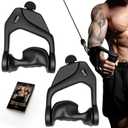 Ergonomic Non-Slip D Handle Cable Attachment, Cable Machine Handles for LAT Pulldown, Gym Handles for Cables with Capacity Up to 600LBS