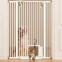 Ostutry 53in Extra Tall Cat Gate for Doorway No Drilling 29.5-40.1in Wide Dog Gate with Cat Door Pressure Mounted Walk Through Pet Gate