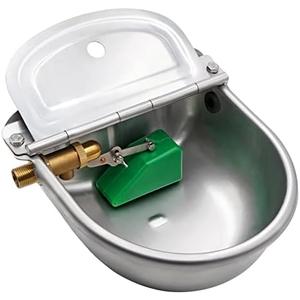 Automatic Water Dispenser for Dogs,304 Stainless Steel Automatic Chicken Waterer,Outdoor Dog Water Bowl with Brass Float Valve,Water Feeder for Livestock Poultry Duck Horse Goat Sheep