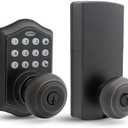 Honeywell Safes & Door Locks - Keyless Entry Smart Electronic Door Knob Lock with Digital Keypad - 50 Different User Pin Codes - Auto Lock & 1 Touch Locking - Oil Rubbed Bronze, 6.5x8.8x9 in - 8732401