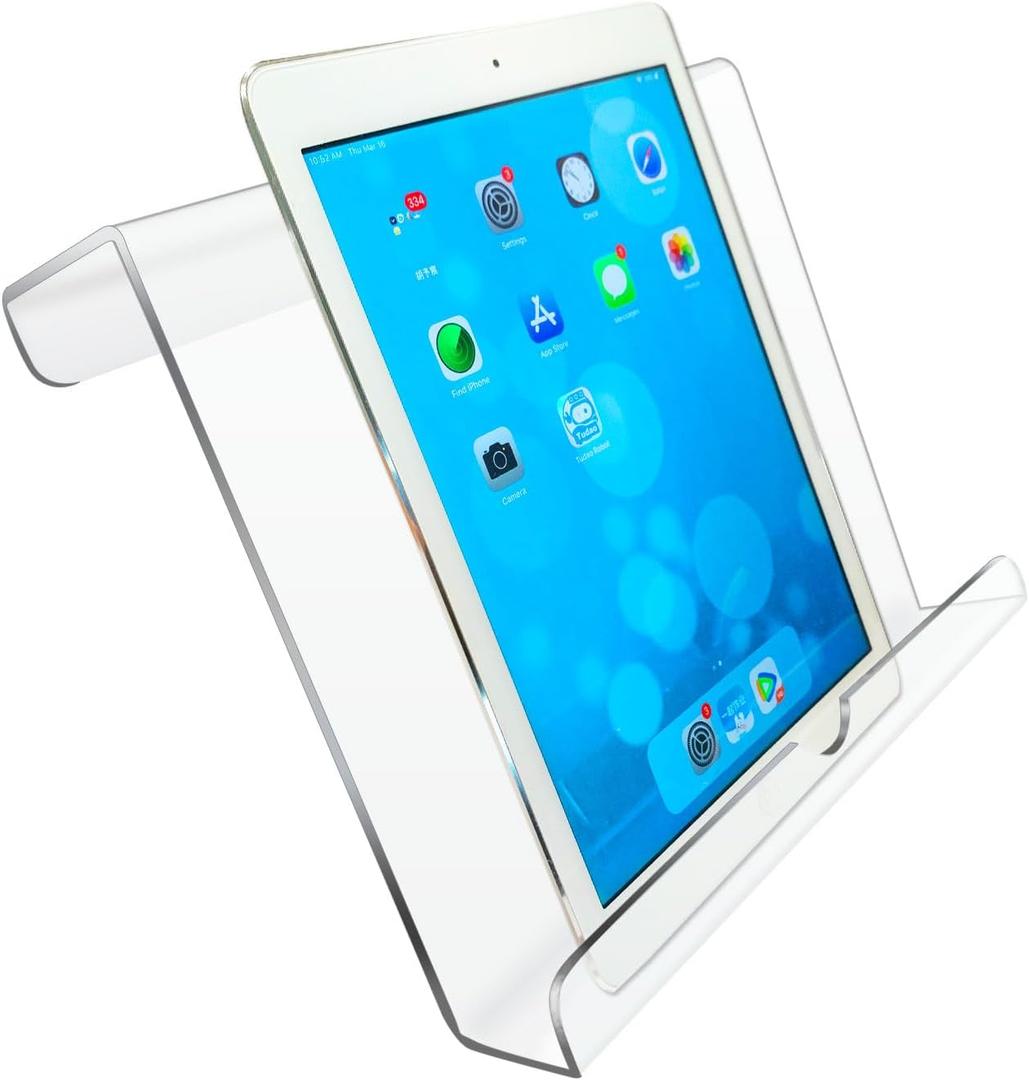 Treadmill Tablet Holder, Exercise Bike Reading Stand,Acrylic Book Holder, Clear Acrylic Stand for Tablet, Magazines and Books8.5 x 9.5 x 3.3 Inches