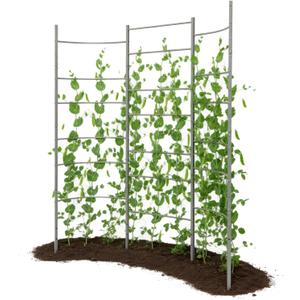Anleolife 5.2x6ft Galvanized Vertical Panel Trellis, Raised Beds and Vines | Heavy-Duty Metal Panel with Crossbars, Bed-Mount or Ground Install, Rigid Crossbars Support Tomatoes, Peas, Beans And Vines