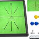 Golf Hitting Mat with Dual-Turf & Swing Feedback, Portable Golf Practice Mat with Anti-Slip Base for Indoor/Outdoor Use, Includes Ball Tray, 5 Balls & 2 Tees, Perfect Golf Mat for Chipping & Driving