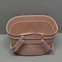 rejomiik 2 Pack Plastic Shower Caddy Basket, Portable Organizer Storage Tote with Handles Toiletry Bag Bin Box for Bathroom, College Dorm Room Essentials, Kitchen, Camp, Gym - Pink