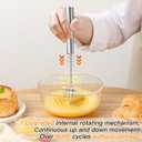 2 x Qukaka Hand mixer egg beater,stainless steel semi automatic whisk,egg spinner,wisking tool,whipped cream dispenser,easy whisks for cooking,Beating&Stirring(12in)