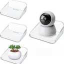 4 PCS Wall Mount Floating Camera Shelf, Baby Monitor Holder Punch-Free Wall Bracket Pet Monitor Camera Indoor, Clear Mini Self-Adhesive Shelf for Speaker and Succulents