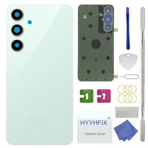 HYYHFIX Galaxy S24 FE Back Glass Replacement for Samsung Galaxy S24 FE Rear Back Cover Glass Waterproof and Camera Lens+Professional Repair Tool Kit (Titanium Violet) (Mint)