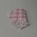 Laolitou Pink Checkered Tablecloth Rectangle Washable Buffalo Plaid Table Cloth with Tassel Cotton Linen Gingham Table Cover for Dining Room, Pink, Rectangle, 55''x70'', 4-6 Seats
