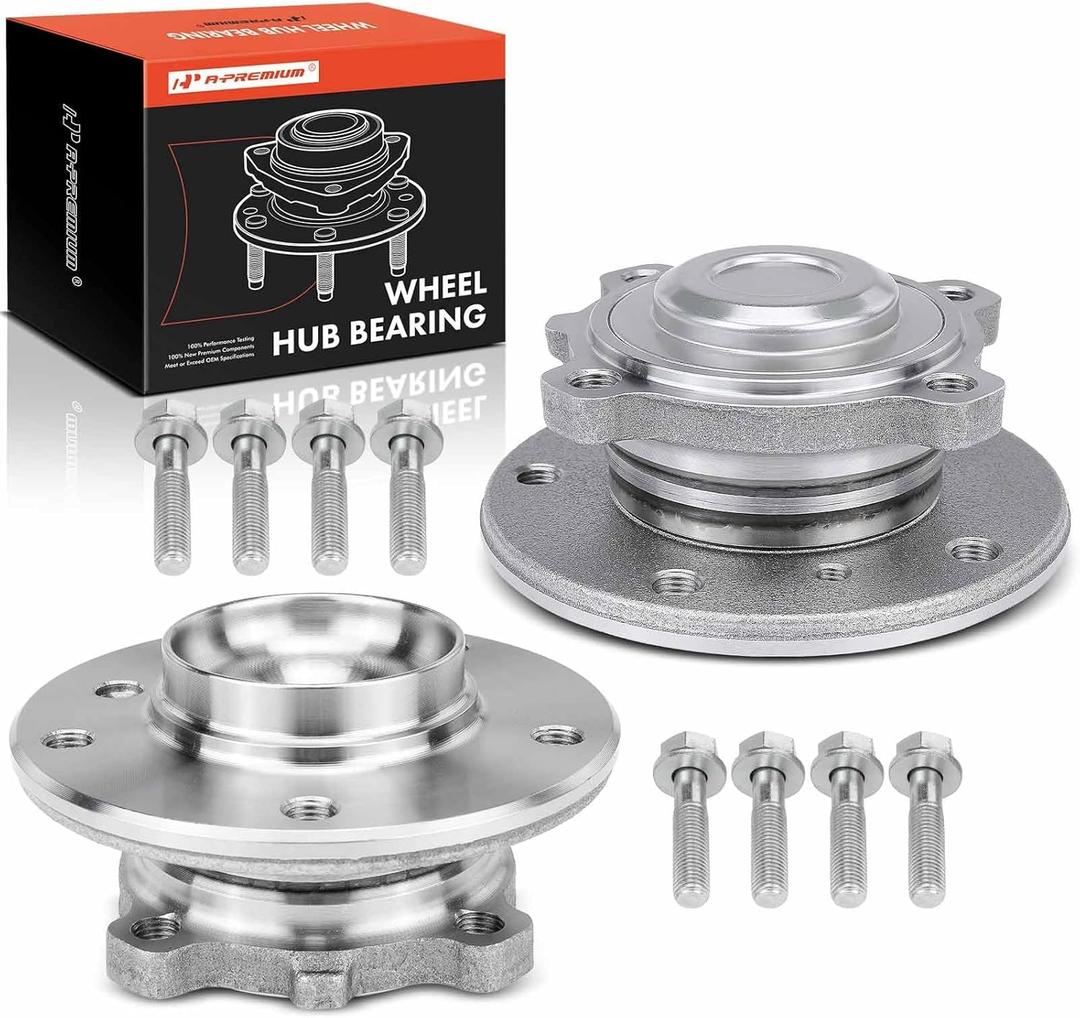 A-Premium 2 x Front Wheel Bearing and Hub Assembly with 8 Bolts Compatible with BMW RWD Model - 2006-2016 - 323i 325Ci 325i 328i 330Ci 330i 335d 335i 335is & X1 & 128i 135i 135is & Z4