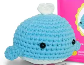 Crochet Kit for Beginners| DIY Crochet Animal Kit with Step-by-Step Video Craft Set for Adults & Kids Includes Yarn, Hook, Needle, Scissors, Eyes & More Great Gift for All Ages