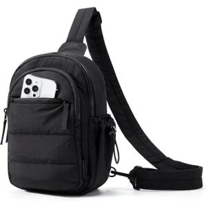 BAGSMART Small Sling Bag for Women, Puffer Crossbody Bag Purses Hobo Handbag Fanny Packs for Travel Hiking