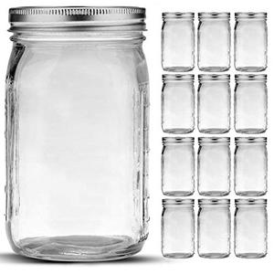 Bedoo Mason Jars 32 oz, 11 Pack Quart Mason Jars With Wide Mouth Lids, Glass Jars for Canning, Food Storage, Meal Prep, Overnight Oats, Fermenting, Pickling, DIY Projects