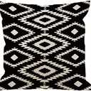 HGOD DESIGNS Throw Pillow Case Black and White Cotton Linen Square Cushion Cover Standard Pillowcase for Men Women Home Decorative Sofa Armchair Bedroom Livingroom 18 x 18 inch