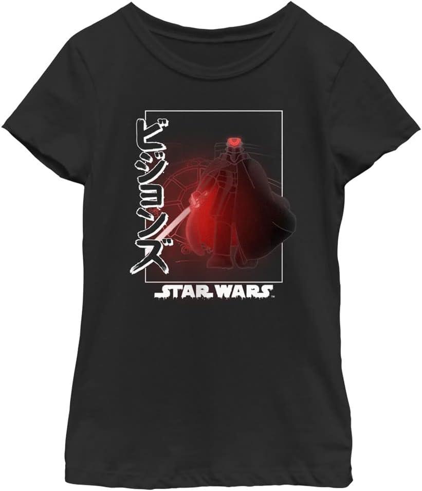 STAR WARS Visions Villain Box Up Girls Short Sleeve Tee Shirt (Black), Size: XL