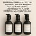 Molimoli Soap Dispenser, Bathroom Soap Dispenser Set, Glass Dispenser, Soap Dispenser for Kitchen, Kitchen Soap Dispenser Pump, 500ml/16.9 Oz, Set of 3, Black