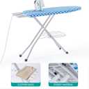 BKTD Ironing Board, Heat Resistant Cover Iron Board with Steam Rest, Non-Slip Foldable Ironing Stand. Heavy Sturdy Metal Frame Legs Iron Stand(13 * 34 * 53 Inches) (Blue White)