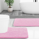 OLANLY Bathroom Rugs 59x20, Extra Soft Absorbent Chenille Bath Rugs, Rubber Backing Quick Dry, Machine Washable Bath Mats for Bathroom Floor, Tub and Shower, Home Decor Accessories, Pink
