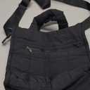 WESTBRONCO Puffer Crossbody Bags for Women Quilted Tote Bag Puffy Weekender Overnight Bag Nylon Shoulder Handbag (Black)