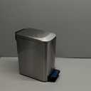 TIPGO Slim Bathroom Trash Can with Lid Soft Close, Step Pedal, 6 Liter / 1.6 Gallon Stainless Steel Trash Bin, Small Garbage Cans for Bedroom, Office, Kitchen (Silver)