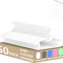 HGYZE Baby Hangers for Closet 50pcs, White Kids Clothes Hanger Plastic, 11-14" Adjustable Bulk Perchas for Newborn, Non-Slip Children Outfit Bear Hanger for Girl Boy Toddler Infant Nursery Clothing