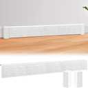 5 Ft Baseboard Heater Cover with Left and Right End Caps White Baseboard Radiator Covers for Bathroom Hydronic System