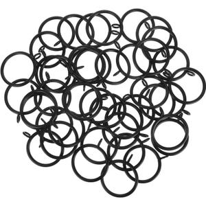 44 Pack Curtain Rings with Eyelets, 1.75 Inch I D, Heavy Duty Rustproof Metal Drapery Rings for Pinch Pleat Curtains Panels, Decorative Clips Rings Fits Up to 1.5" Rods, Black