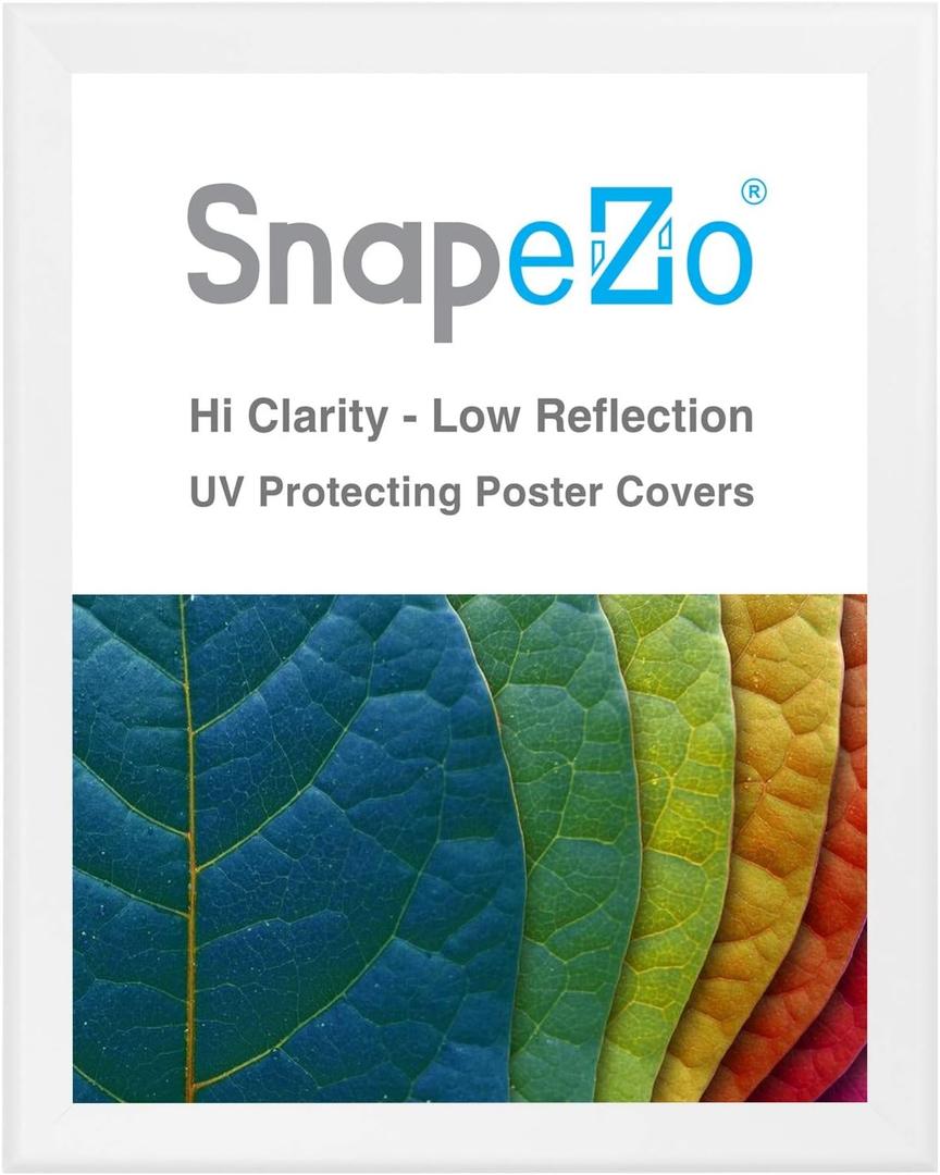 SnapeZo Poster Frame 36x48 Inches, White 1.7 Inch Aluminum Profile, Front-Loading Snap Frame, Wall Mounting, Wide Series